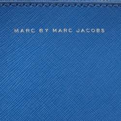 Pre Owned Marc by Marc Jacobs Metropoli Blue Leather Bucket Bag