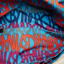 Pre Owned Marc by Marc Jacobs Werdie Blue/White Leather Top Handle Bag