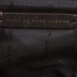 Pre Owned Marc by Marc Jacobs Dark Brown Leather Studded Thunderdome Clutch 