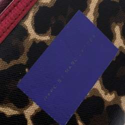 Marc by Marc Jacobs Brown/Red Leopard Print Coated Canvas Wingman Wallet