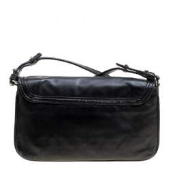 Pre Owned Marc by Marc Jacobs Black Leather Turn Lock Crossbody Bag