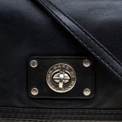 Pre Owned Marc by Marc Jacobs Black Leather Turn Lock Crossbody Bag