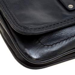 Pre Owned Marc by Marc Jacobs Black Leather Turn Lock Crossbody Bag