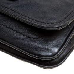 Pre Owned Marc by Marc Jacobs Black Leather Turn Lock Crossbody Bag