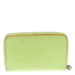 Marc by Marc Jacobs Lime Green/Peach Pink Leather Zip Around Wallet