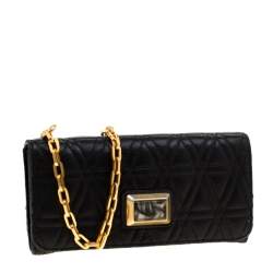 Marc by Marc Jacobs Black Quilted Leather Wallet on Chain