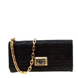 Marc by Marc Jacobs Black Quilted Leather Wallet on Chain