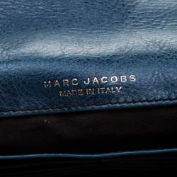 Pre Owned Marc by Marc Jacobs Blue Snakeskin and Leather Shoulder Bag