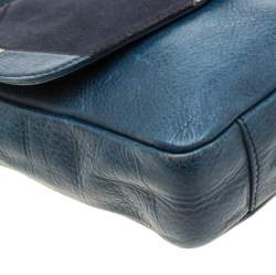 Pre Owned Marc by Marc Jacobs Blue Snakeskin and Leather Shoulder Bag