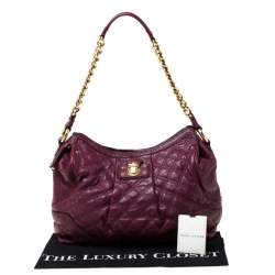 Pre Owned Marc Jacob Burgundy Quilted Leather Shoulder Bag