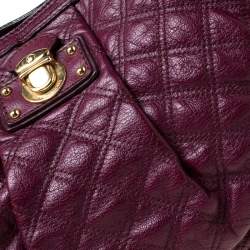 Pre Owned Marc Jacob Burgundy Quilted Leather Shoulder Bag