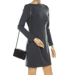 Pre Owned حقيبة كروس مارك باي مارك جاكوبس جلد ثعبان منقوش وجلد أسود