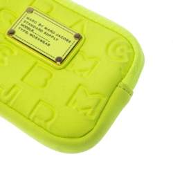 Pre Owned Marc by Marc Jacob Neon Green Dreamy Logo Fabric Wingnam Wristlet Pouch