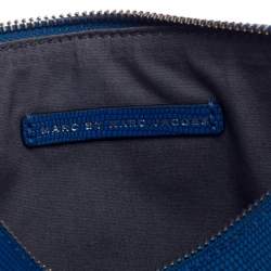 Pre Owned حقيبة كروس مارك باي مارك جاكوبس كوينز نايت أوت إيلين جلد نقشة الرقيطة أخضر/أزرق