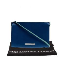 Pre Owned حقيبة كروس مارك باي مارك جاكوبس كوينز نايت أوت إيلين جلد نقشة الرقيطة أخضر/أزرق