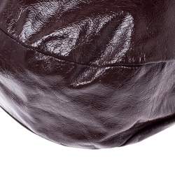 Pre Owned Marc by Marc Jacobs Brown/Pink Patent Leather Classic Q Hillier Hobo