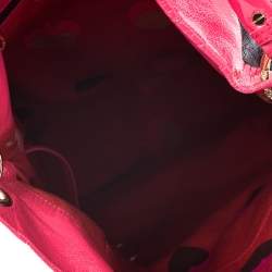 Pre Owned Marc by Marc Jacobs Brown/Pink Patent Leather Classic Q Hillier Hobo