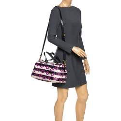 Pre Owned Marc By Marc Jacobs Multicolor Coated Canvas Easy Lips Bowler Bag