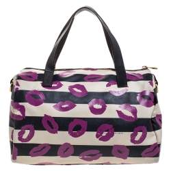 Pre Owned Marc By Marc Jacobs Multicolor Coated Canvas Easy Lips Bowler Bag