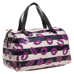 Pre Owned Marc By Marc Jacobs Multicolor Coated Canvas Easy Lips Bowler Bag