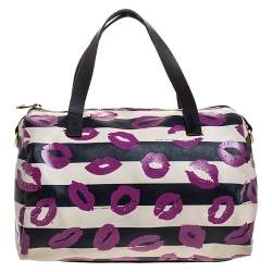 Pre Owned Marc By Marc Jacobs Multicolor Coated Canvas Easy Lips Bowler Bag