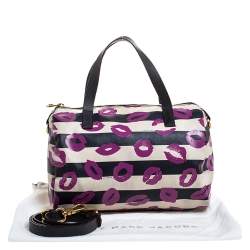 Pre Owned Marc By Marc Jacobs Multicolor Coated Canvas Easy Lips Bowler Bag