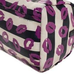 Pre Owned Marc By Marc Jacobs Multicolor Coated Canvas Easy Lips Bowler Bag