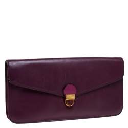 Pre Owned حقيبة كلاتش مارك باي مارك جاكوبس جلد أرجاونية/ بنفسجية