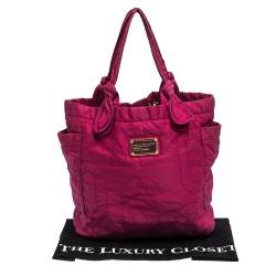 Pre Owned Marc by Marc Jacobs Fuchsia Nylon Medium Pretty Tate Tote
