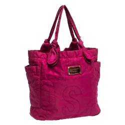 Pre Owned Marc by Marc Jacobs Fuchsia Nylon Medium Pretty Tate Tote