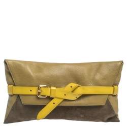 Pre Owned Marc by Marc Jacobs Tri Color Leather and Suede Clutch