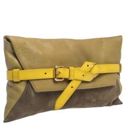 Pre Owned Marc by Marc Jacobs Tri Color Leather and Suede Clutch