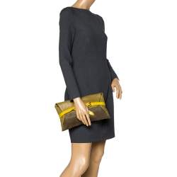 Pre Owned Marc by Marc Jacobs Tri Color Leather and Suede Clutch