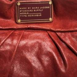 Pre Owned Marc by Marc Jacobs Red Glaze Leather Classic Q Hillier Hobo