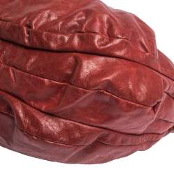 Pre Owned Marc by Marc Jacobs Red Glaze Leather Classic Q Hillier Hobo