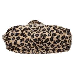 مملوكة مسبقًا حقيبة مارك باي مارك جاكوبس نايلون جلد بيج نقشة الفهد متوسطة