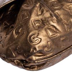 Marc by Marc Jacobs Metallic Gold Monogram Leather Shoulder Bag