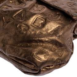 Marc by Marc Jacobs Metallic Gold Monogram Leather Shoulder Bag