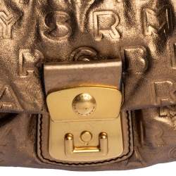 Marc by Marc Jacobs Metallic Gold Monogram Leather Shoulder Bag