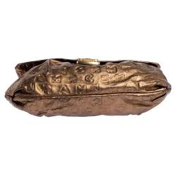 Marc by Marc Jacobs Metallic Gold Monogram Leather Shoulder Bag