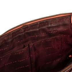 Pre Owned Marc by Marc Jacobs Burgundy/Orange Leather Zipped Satchel