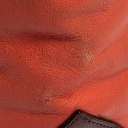 Pre Owned Marc by Marc Jacobs Burgundy/Orange Leather Zipped Satchel