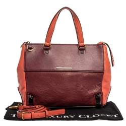 Pre Owned Marc by Marc Jacobs Burgundy/Orange Leather Zipped Satchel