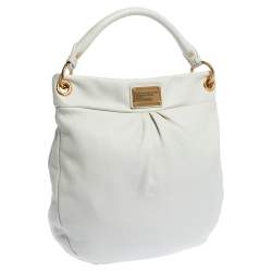 Pre Owned حقيبة هوبو مارك باي مارك جاكوبس "نيو كيو هيلير" جلد كريمي