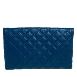 مملوكة مسبقًا Marc by Marc Jacobs Blue Quilted Leather Large Eugenie Clutch