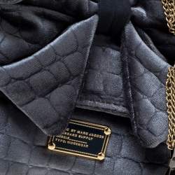 Pre Owned Marc by Marc Jacobs Grey Velvet Shoulder Bag
