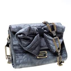 Pre Owned Marc by Marc Jacobs Grey Velvet Shoulder Bag