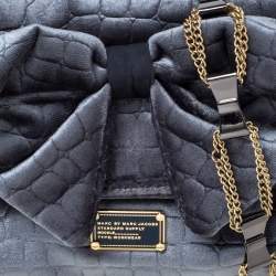 Pre Owned Marc by Marc Jacobs Grey Velvet Shoulder Bag