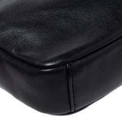 Pre Owned حقيبة كتف مارك باي مارك جاكوبس بادج شعار جلد سوداء