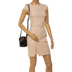 Pre Owned حقيبة كتف مارك باي مارك جاكوبس بادج شعار جلد سوداء